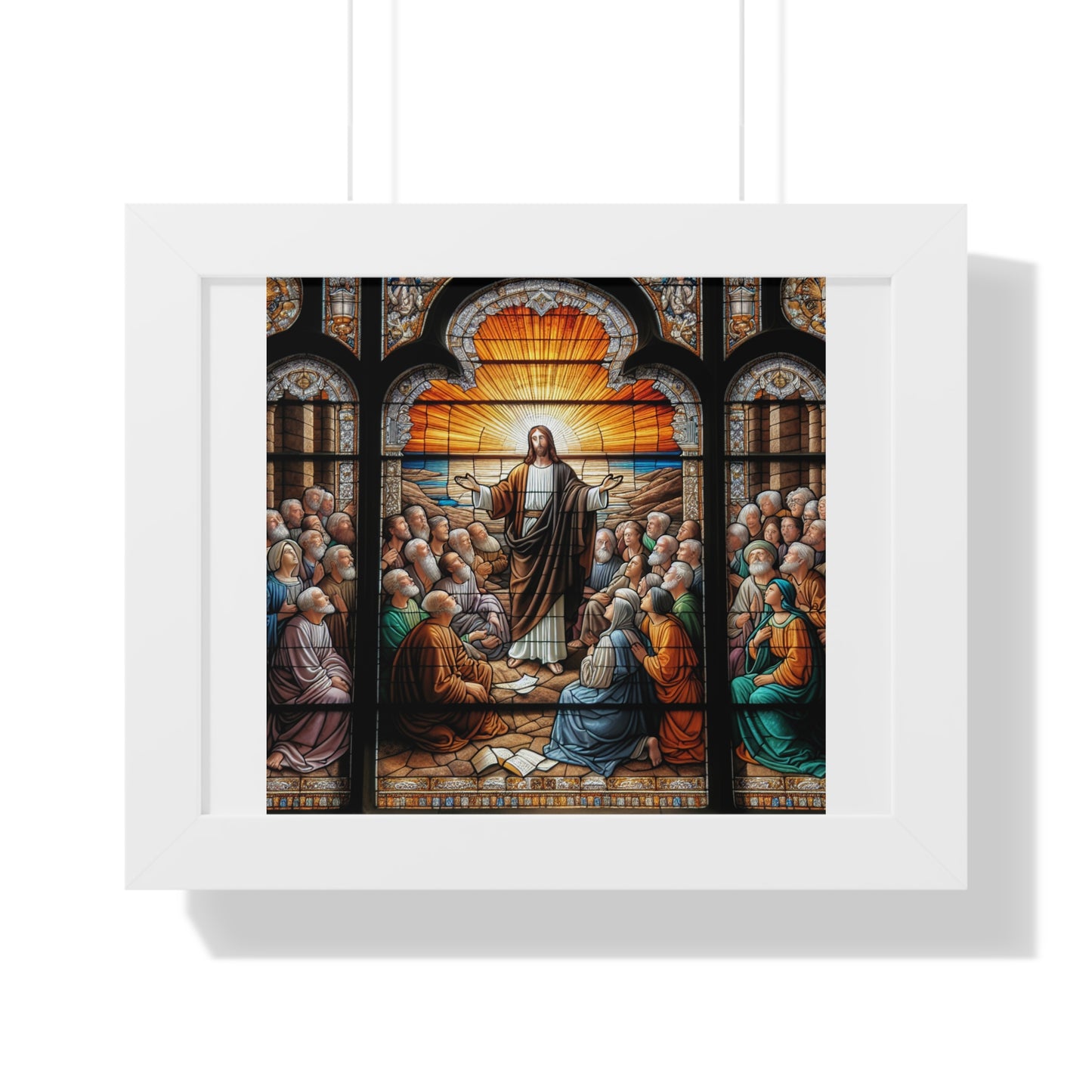 Framed Religious Art Poster, Inspirational Wall Decor, Christian Home Decoration, Gift for Believers, Faith-Based Art Print