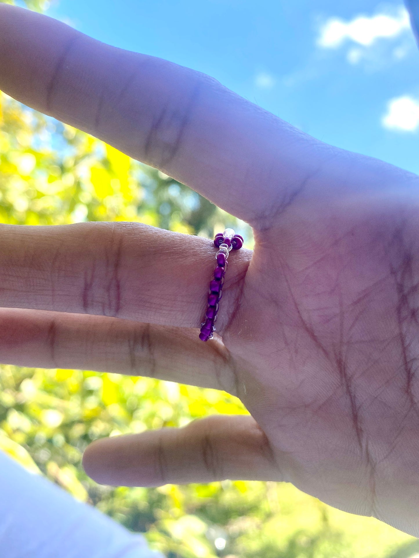 Purple Daisy and Bracelet Set