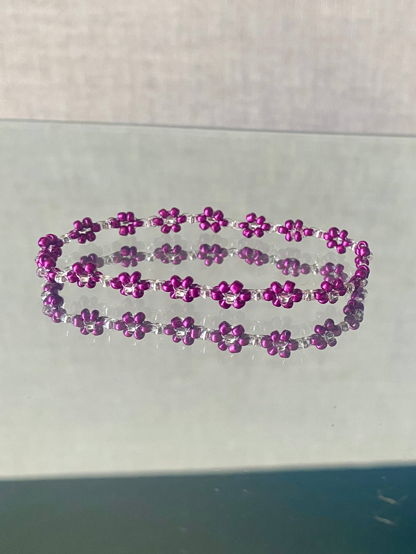 Purple Daisy and Bracelet Set