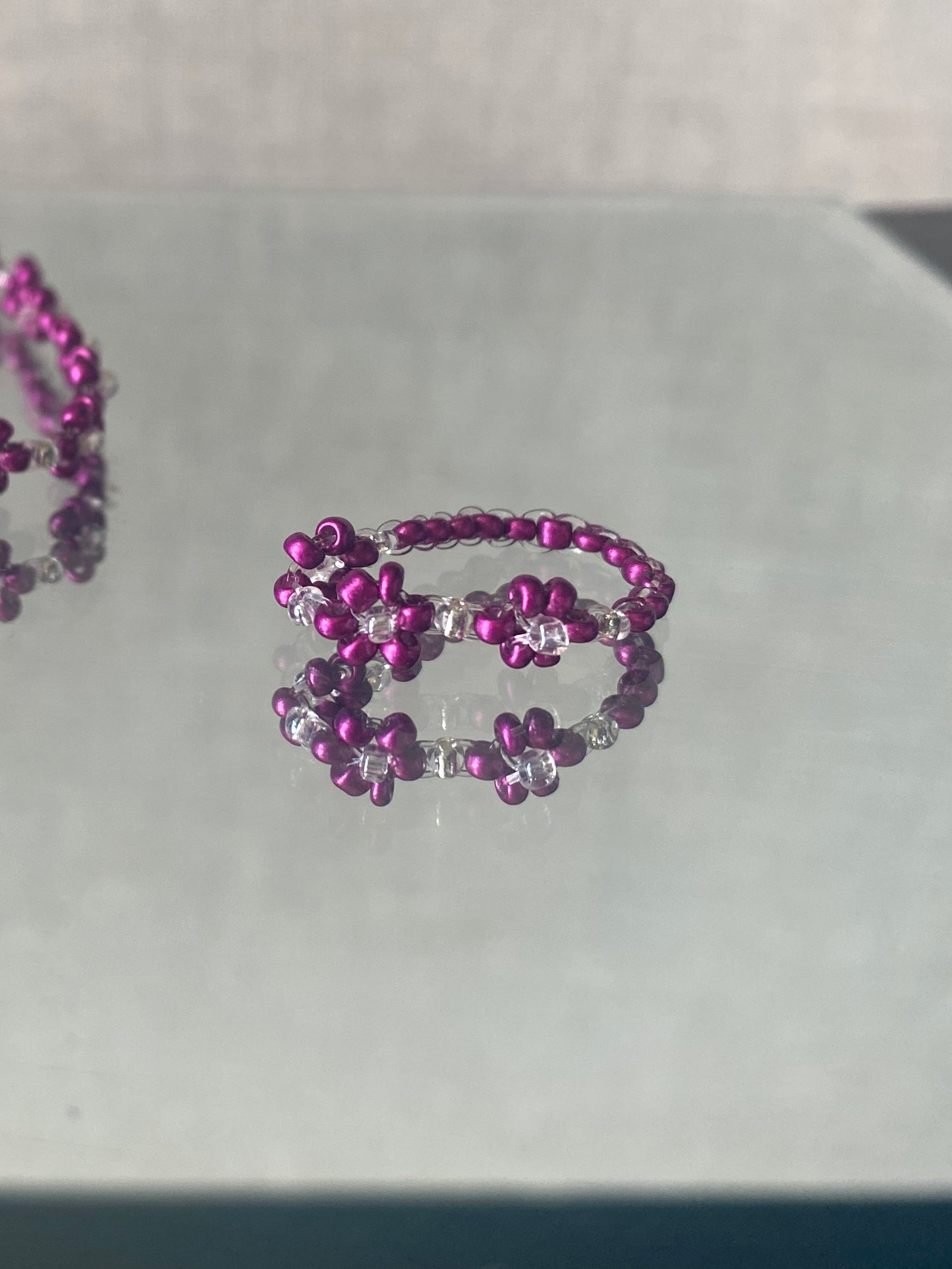 Purple Daisy and Bracelet Set