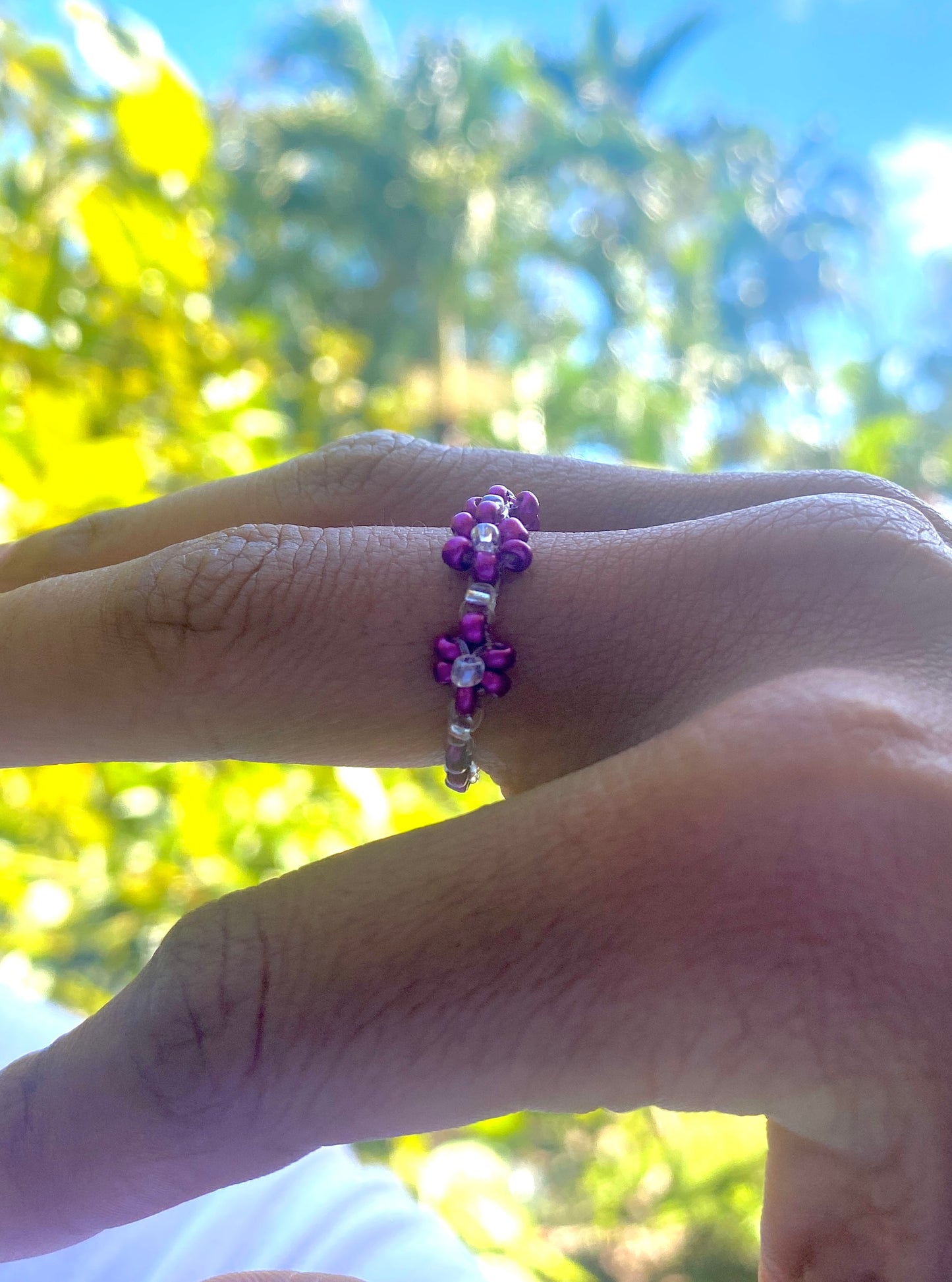 Purple Daisy and Bracelet Set