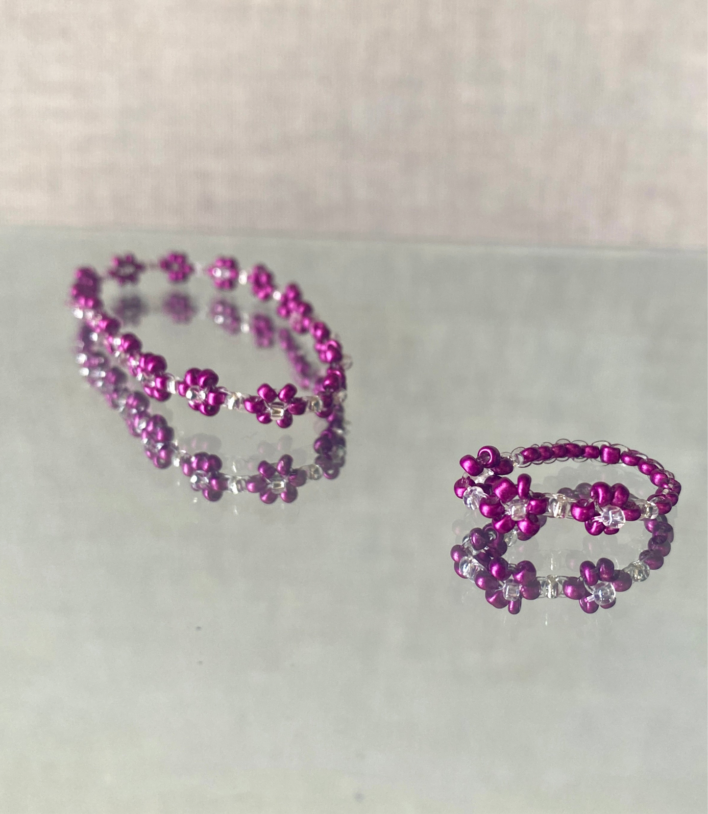 Purple Daisy and Bracelet Set