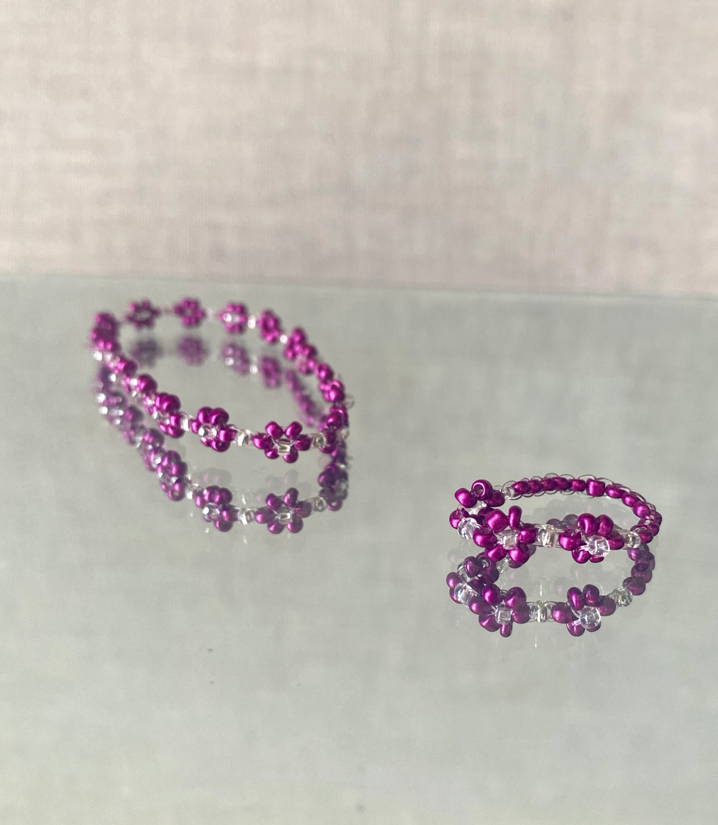 Purple Daisy and Bracelet Set