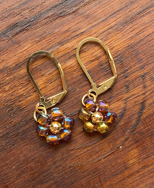 Bronzed Daisy Earrings