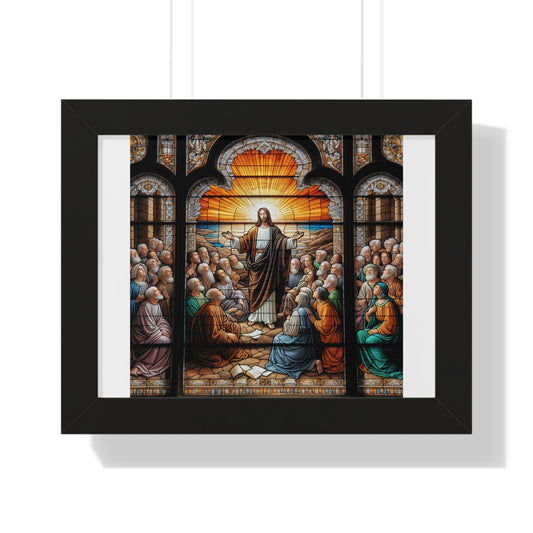 Framed Religious Art Poster, Inspirational Wall Decor, Christian Home Decoration, Gift for Believers, Faith-Based Art Print